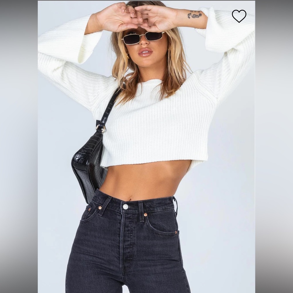 White Cropped Sweater